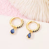 Wholesale Earrings Copper Zircon Geometric Fashion Electroplated 14K Gold For Women