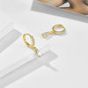 Wholesale Earrings Copper Zircon Geometric Fashion Electroplated 14K Gold For Women