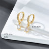 Wholesale Earrings Copper Zircon Geometric Fashion Electroplated 14K Gold For Women