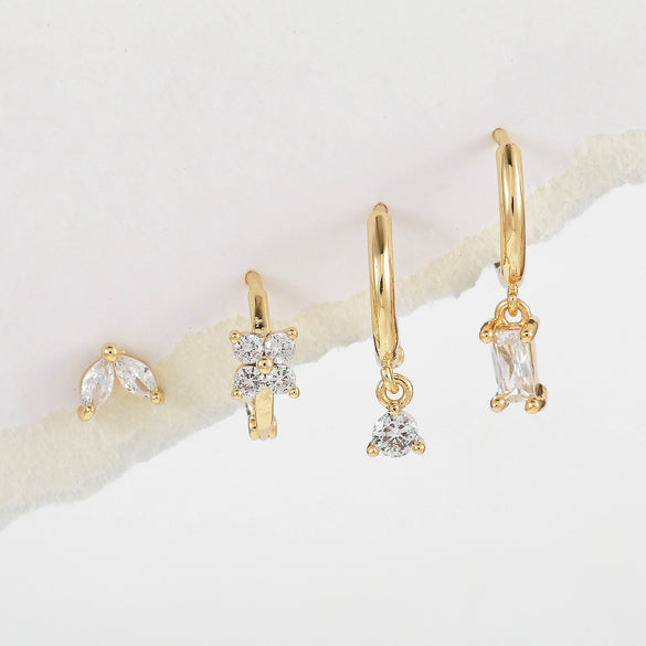Wholesale Earrings Copper Zircon Geometric Style For Women