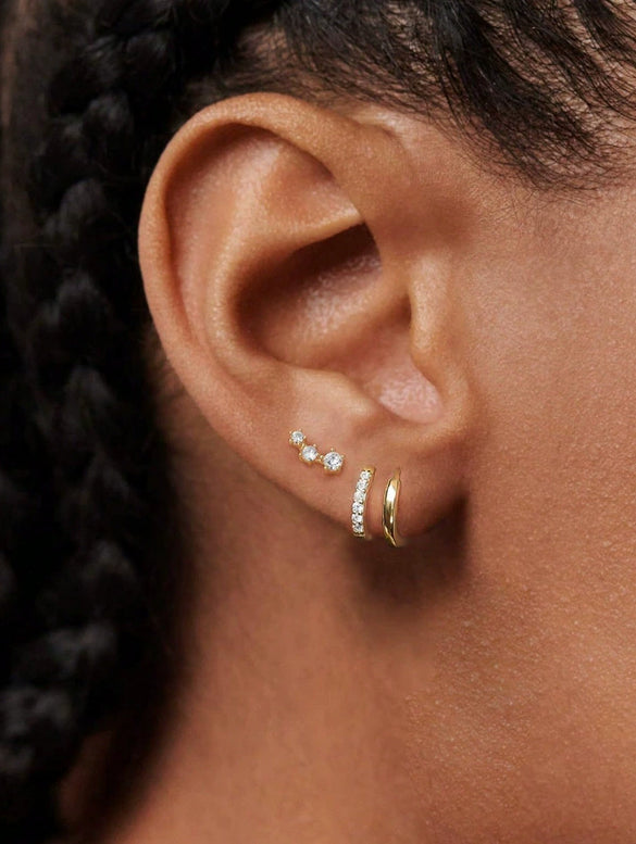 Wholesale Earrings Copper Zircon Geometric Style For Women