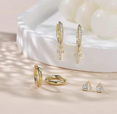 Wholesale Earrings Copper Zircon Geometric Style For Women
