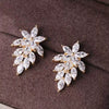 Wholesale Earrings Copper Zircon Horse Eye Shape Flower Design For Women