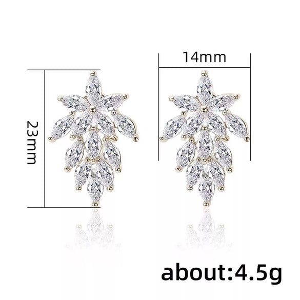 Wholesale Earrings Copper Zircon Horse Eye Shape Flower Design For Women