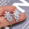 Wholesale Earrings Copper Zircon Horse Eye Shape Flower Design For Women