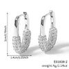 Wholesale Earrings Copper Zircon Inlay Geometric Small Lock Goldplated