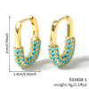 Wholesale Earrings Copper Zircon Inlay Geometric Small Lock Goldplated