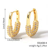 Wholesale Earrings Copper Zircon Inlay Geometric Small Lock Goldplated