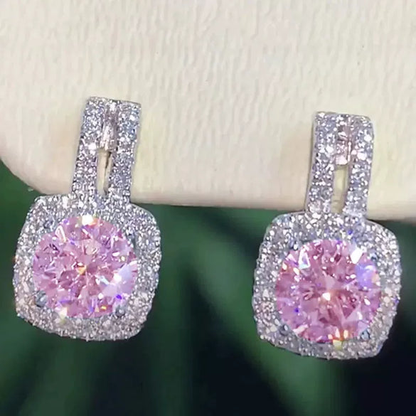 Wholesale Earrings Copper Zircon Simple Geometric Style For Women