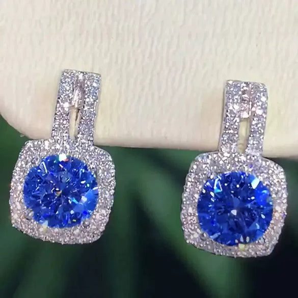 Wholesale Earrings Copper Zircon Simple Geometric Style For Women