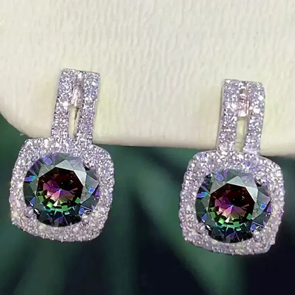 Wholesale Earrings Copper Zircon Simple Geometric Style For Women