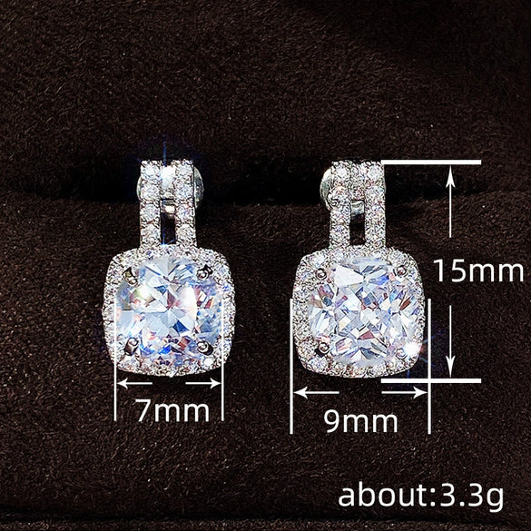 Wholesale Earrings Copper Zircon Simple Geometric Style For Women