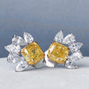 Wholesale Earrings Copper Zircon Yellow Diamond Inlaid Water Drop Flower Design For Women