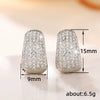 Wholesale Earrings Copper Zirconia Geometric U Shaped Light Luxury Style