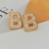 Wholesale Earrings Copper Zirconia Letter Design