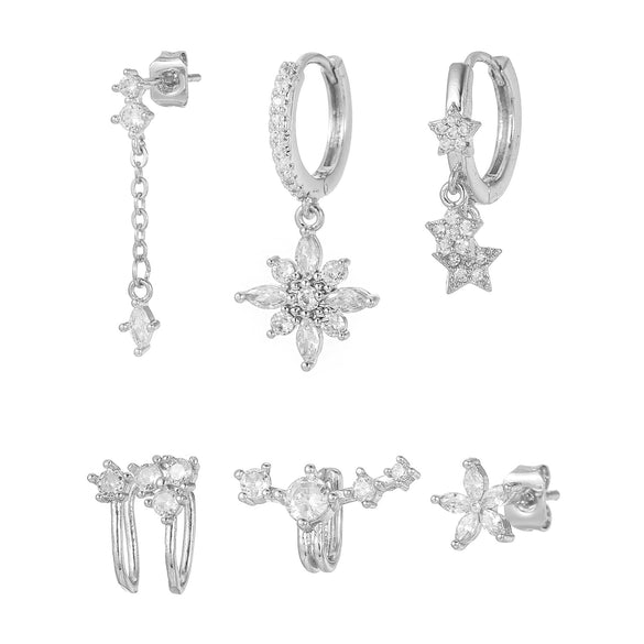Wholesale Earrings Copper Zirconia Star Shape Light Luxury Women's
