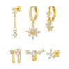 Wholesale Earrings Copper Zirconia Star Shape Light Luxury Women's