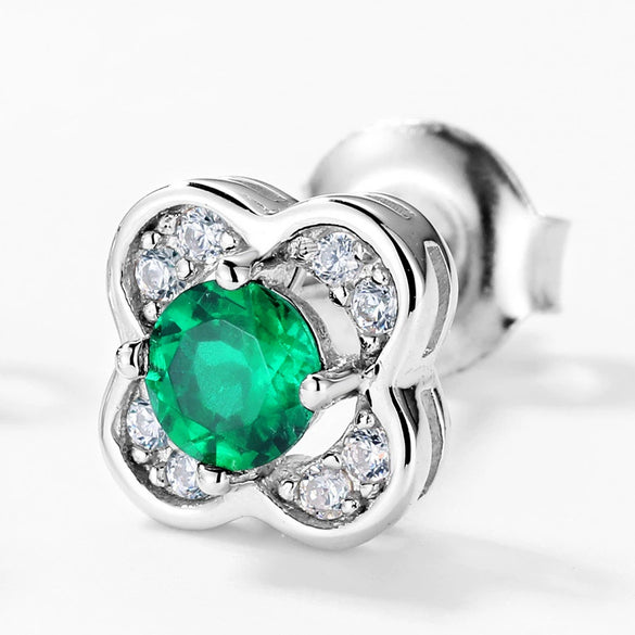 Wholesale Earrings Cultivating Emerald 925 Silver Retro Geometric Diamond Style