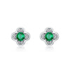 Wholesale Earrings Cultivating Emerald 925 Silver Retro Geometric Diamond Style