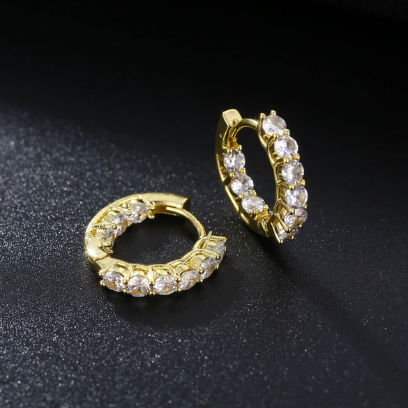 Wholesale Earrings Environmental Protection Copper Geometric Style With Diamond And Zircon