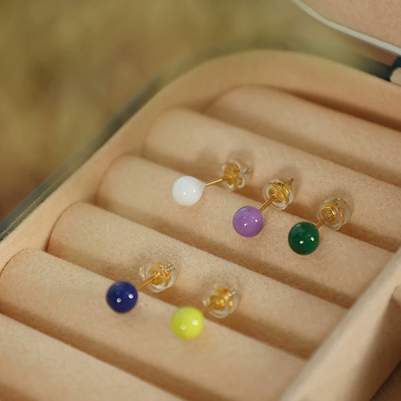 Wholesale Earrings Epoxy Dropshaped Cartoon Geometric Electroplating