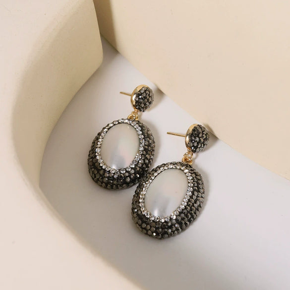Wholesale Earrings Freshwater Pearl Geometric Baroque Style Electroplated For Women
