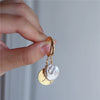 Wholesale Earrings Freshwater Pearl Gold Coin Badge Thick Plated Gold Geometric Medieval Natural Style