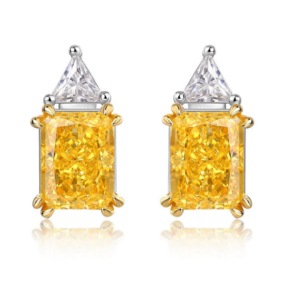 Wholesale Earrings Geometric Style S925 Sterling Silver Ice Flower Cut High Carbon Diamond Electroplated For Women