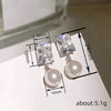 Wholesale Earrings Imitation Pearl Copper Geometric Light Luxury Style For Women