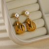 Wholesale Earrings Imitation Pearl Geometric Electroplating Light Luxury Niche Style