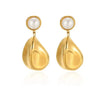 Wholesale Earrings Imitation Pearl Geometric Electroplating Light Luxury Niche Style