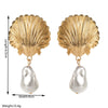 Wholesale Earrings Imitation Pearl Heart Flower Pendant Electroplated Stylish For Women