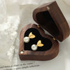 Wholesale Earrings Imitation Pearl Peach Heart 316L Stainless Steel 18K Gold Plated Geometric Niche Design