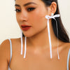Wholesale Earrings Imitation Pearl Ribbon Bow Tie Handmade