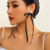 Wholesale Earrings Imitation Pearl Ribbon Bow Tie Handmade