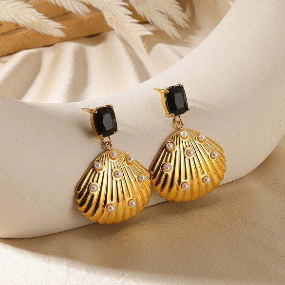 Wholesale Earrings Imitation Pearl Stainless Steel French Retro Bow Shape Electroplated For Women