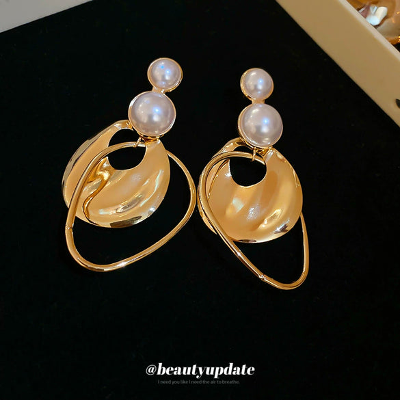 Wholesale Earrings Imitation Pearls Geometric Electroplating
