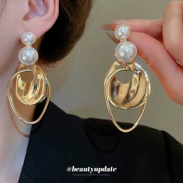 Wholesale Earrings Imitation Pearls Geometric Electroplating