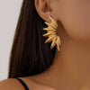 Wholesale Earrings Iron Geometric Punk Style Fanshaped Electroplated For Women