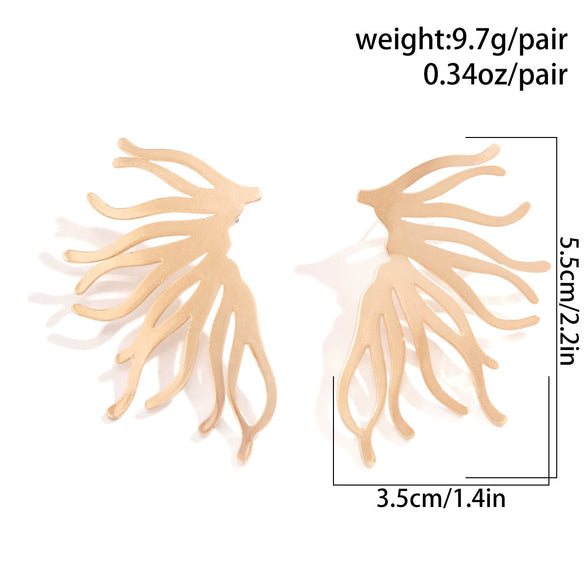 Wholesale Earrings Iron Geometric Punk Style Fanshaped Electroplated For Women