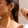 Wholesale Earrings Iron Geometric Punk Style Fanshaped Electroplated For Women