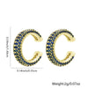 Wholesale Earrings Light Luxury Copper Ushaped Zircon Plated Gold