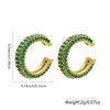 Wholesale Earrings Light Luxury Copper Ushaped Zircon Plated Gold