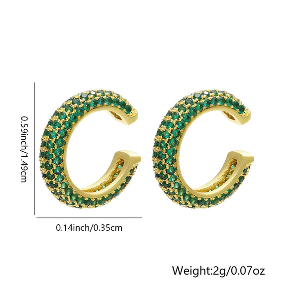 Wholesale Earrings Light Luxury Copper Ushaped Zircon Plated Gold