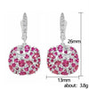 Wholesale Earrings Luxury Red Crystal Copper Geometric Women's Accessories