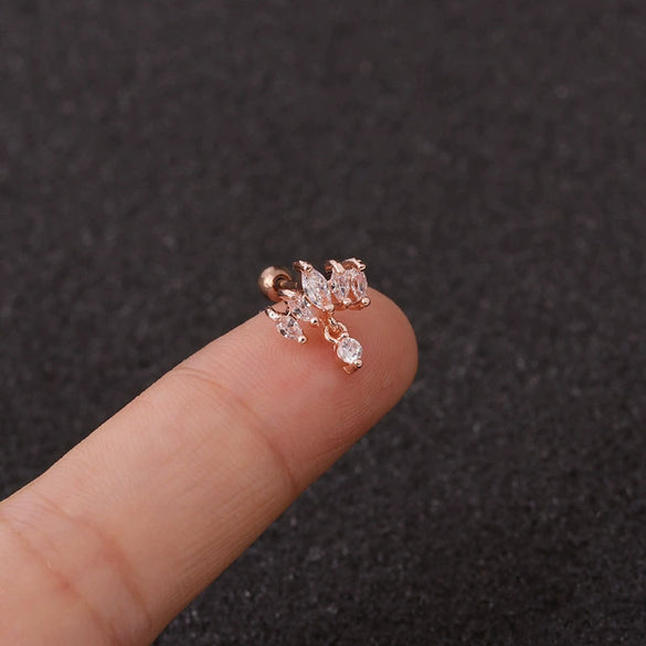 Wholesale Earrings Metal Inlaid Zircon Crown Style Stainless Steel