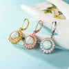 Wholesale Earrings Metal Opal Zircon Geometric Gold Plated