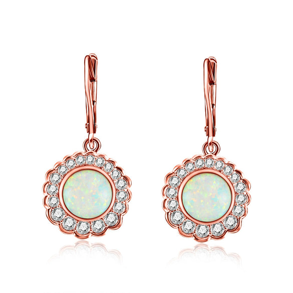 Wholesale Earrings Metal Opal Zircon Geometric Gold Plated
