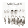 Wholesale Earrings Mixed Materials Geometric Inlaid Pearl Sweet Style For Women