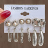 Wholesale Earrings Mixed Materials Geometric Inlaid Pearl Sweet Style For Women